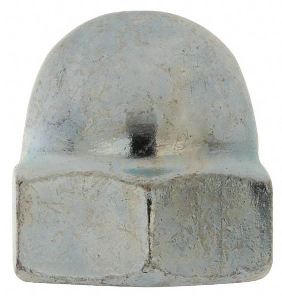Value Collection - M10x1.5 17mm Width Across Flats, Zinc Plated, Steel Acorn Nut - 18mm Overall Height, Grade 2, DIN 1587 - Industrial Tool & Supply