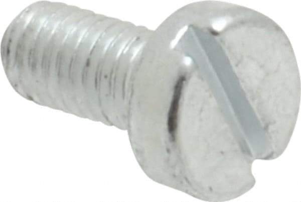 Value Collection - M3x0.50, 6mm Length Under Head Slotted Drive Machine Screw - Cheese Head, Grade 4.8 Steel, Zinc-Plated Finish, Without Washer - Industrial Tool & Supply