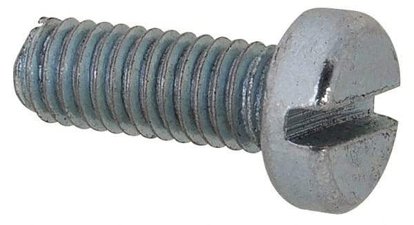 Value Collection - M3x0.50, 8mm Length Under Head Slotted Drive Machine Screw - Cheese Head, Grade 4.8 Steel, Zinc-Plated Finish, Without Washer - Industrial Tool & Supply