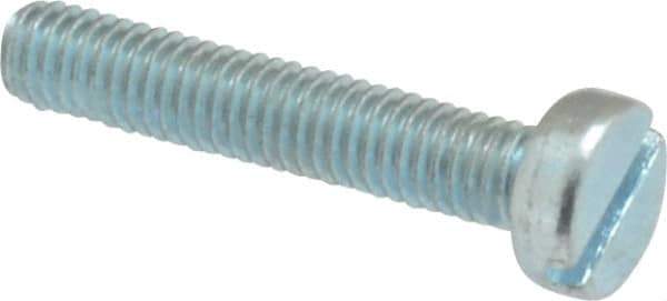 Value Collection - M3x0.50, 16mm Length Under Head Slotted Drive Machine Screw - Cheese Head, Grade 4.8 Steel, Zinc-Plated Finish, Without Washer - Industrial Tool & Supply