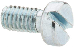 Value Collection - M4x0.70, 8mm Length Under Head Slotted Drive Machine Screw - Cheese Head, Grade 4.8 Steel, Zinc-Plated Finish, Without Washer - Industrial Tool & Supply
