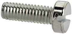 Value Collection - M4x0.70, 12mm Length Under Head Slotted Drive Machine Screw - Cheese Head, Grade 4.8 Steel, Zinc-Plated Finish, Without Washer - Industrial Tool & Supply