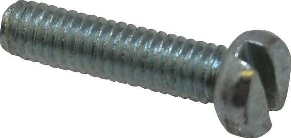 Value Collection - M4x0.70, 16mm Length Under Head Slotted Drive Machine Screw - Cheese Head, Grade 4.8 Steel, Zinc-Plated Finish, Without Washer - Industrial Tool & Supply