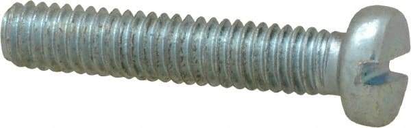 Value Collection - M4x0.70, 20mm Length Under Head Slotted Drive Machine Screw - Cheese Head, Grade 4.8 Steel, Zinc-Plated Finish, Without Washer - Industrial Tool & Supply