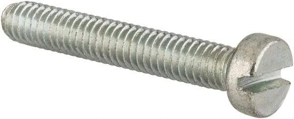 Value Collection - M4x0.70, 25mm Length Under Head Slotted Drive Machine Screw - Cheese Head, Grade 4.8 Steel, Zinc-Plated Finish, Without Washer - Industrial Tool & Supply