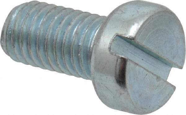 Value Collection - M5x0.80, 10mm Length Under Head Slotted Drive Machine Screw - Cheese Head, Grade 4.8 Steel, Zinc-Plated Finish, Without Washer - Industrial Tool & Supply
