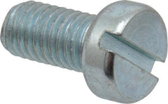 Value Collection - M5x0.80, 10mm Length Under Head Slotted Drive Machine Screw - Cheese Head, Grade 4.8 Steel, Zinc-Plated Finish, Without Washer - Industrial Tool & Supply