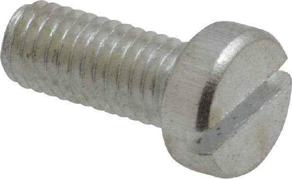Value Collection - M5x0.80, 12mm Length Under Head Slotted Drive Machine Screw - Cheese Head, Grade 4.8 Steel, Zinc-Plated Finish, Without Washer - Industrial Tool & Supply