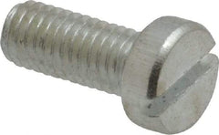 Value Collection - M5x0.80, 12mm Length Under Head Slotted Drive Machine Screw - Cheese Head, Grade 4.8 Steel, Zinc-Plated Finish, Without Washer - Industrial Tool & Supply