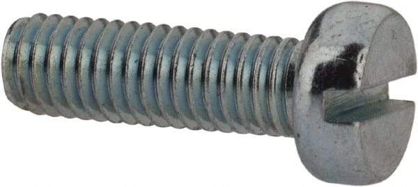Value Collection - M5x0.80, 16mm Length Under Head Slotted Drive Machine Screw - Cheese Head, Grade 4.8 Steel, Zinc-Plated Finish, Without Washer - Industrial Tool & Supply