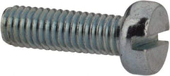 Value Collection - M5x0.80, 16mm Length Under Head Slotted Drive Machine Screw - Cheese Head, Grade 4.8 Steel, Zinc-Plated Finish, Without Washer - Industrial Tool & Supply