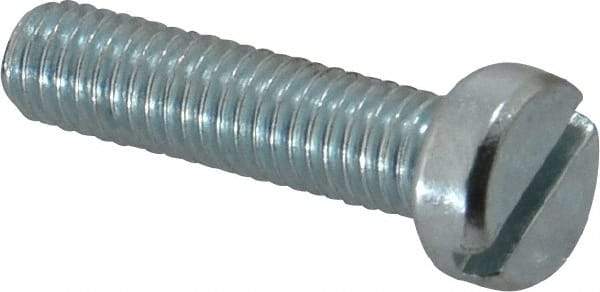 Value Collection - M5x0.80, 20mm Length Under Head Slotted Drive Machine Screw - Cheese Head, Grade 4.8 Steel, Zinc-Plated Finish, Without Washer - Industrial Tool & Supply