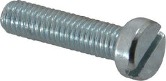 Value Collection - M5x0.80, 20mm Length Under Head Slotted Drive Machine Screw - Cheese Head, Grade 4.8 Steel, Zinc-Plated Finish, Without Washer - Industrial Tool & Supply