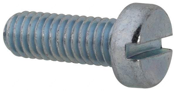 Value Collection - M6x1.00, 16mm Length Under Head Slotted Drive Machine Screw - Cheese Head, Grade 4.8 Steel, Zinc-Plated Finish, Without Washer - Industrial Tool & Supply