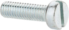 Value Collection - M6x1.00, 20mm Length Under Head Slotted Drive Machine Screw - Cheese Head, Grade 4.8 Steel, Zinc-Plated Finish, Without Washer - Industrial Tool & Supply