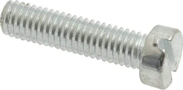 Value Collection - M6x1.00, 25mm Length Under Head Slotted Drive Machine Screw - Cheese Head, Grade 4.8 Steel, Zinc-Plated Finish, Without Washer - Industrial Tool & Supply
