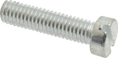 Value Collection - M6x1.00, 25mm Length Under Head Slotted Drive Machine Screw - Cheese Head, Grade 4.8 Steel, Zinc-Plated Finish, Without Washer - Industrial Tool & Supply
