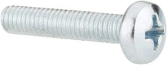 Value Collection - M4x0.70, 20mm Length Under Head Phillips Drive Machine Screw - Pan Head, Grade 4.8 Steel, Zinc-Plated Finish, Without Washer - Industrial Tool & Supply