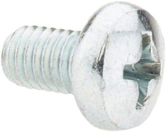 Value Collection - M5x0.80, 8mm Length Under Head Phillips Drive Machine Screw - Pan Head, Grade 4.8 Steel, Zinc-Plated Finish, Without Washer - Industrial Tool & Supply