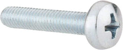 Value Collection - M5x0.80, 25mm Length Under Head Phillips Drive Machine Screw - Pan Head, Grade 4.8 Steel, Zinc-Plated Finish, Without Washer - Industrial Tool & Supply