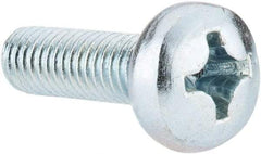 Value Collection - M6x1.00, 20mm Length Under Head Phillips Drive Machine Screw - Pan Head, Grade 4.8 Steel, Zinc-Plated Finish, Without Washer - Industrial Tool & Supply