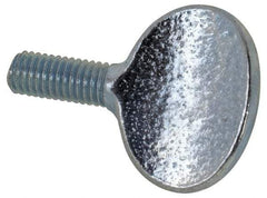 Value Collection - M5x10.00 Oval Shoulderless Grade 2 Steel Thumb Screw - 12mm OAL, 5mm Head Diam x 16mm Head Height, Zinc-Plated Finish - Industrial Tool & Supply