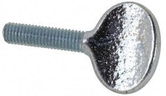 Value Collection - M5x10.00 Oval Shoulderless Grade 2 Steel Thumb Screw - 20mm OAL, 5mm Head Diam x 16mm Head Height, Zinc-Plated Finish - Industrial Tool & Supply