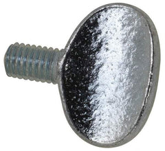 Value Collection - M6x1.00 Oval Shoulderless Grade 2 Steel Thumb Screw - 10mm OAL, 6mm Head Diam x 16.5mm Head Height, Zinc-Plated Finish - Industrial Tool & Supply