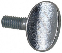 Value Collection - M6x1.00 Oval Shoulderless Grade 2 Steel Thumb Screw - 12mm OAL, 6mm Head Diam x 16.5mm Head Height, Zinc-Plated Finish - Industrial Tool & Supply