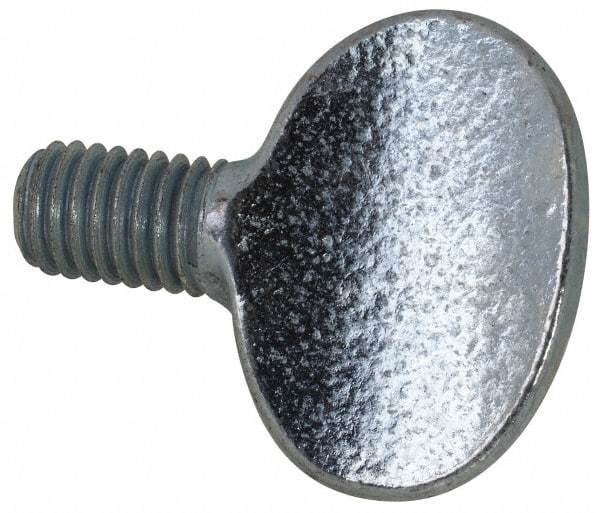 Value Collection - M8x1.25 Oval Shoulderless Grade 2 Steel Thumb Screw - 12mm OAL, 8mm Head Diam x 19.5mm Head Height, Zinc-Plated Finish - Industrial Tool & Supply