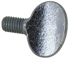 Value Collection - M8x1.25 Oval Shoulderless Grade 2 Steel Thumb Screw - 12mm OAL, 8mm Head Diam x 19.5mm Head Height, Zinc-Plated Finish - Industrial Tool & Supply