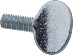 Value Collection - M8x1.25 Oval Shoulderless Grade 2 Steel Thumb Screw - 16mm OAL, 8mm Head Diam x 19.5mm Head Height, Zinc-Plated Finish - Industrial Tool & Supply