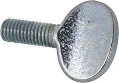 Value Collection - M8x1.25 Oval Shoulderless Grade 2 Steel Thumb Screw - 20mm OAL, 8mm Head Diam x 19.5mm Head Height, Zinc-Plated Finish - Industrial Tool & Supply
