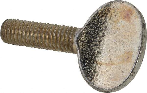 Value Collection - M8x1.25 Oval Shoulderless Grade 2 Steel Thumb Screw - 25mm OAL, 8mm Head Diam x 19.5mm Head Height, Zinc-Plated Finish - Industrial Tool & Supply