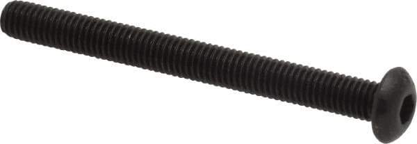 Value Collection - #10-32 UNF Hex Socket Drive, Button Screw - Alloy Steel, Black Oxide Finish, Fully Threaded, 2" Length Under Head - Industrial Tool & Supply
