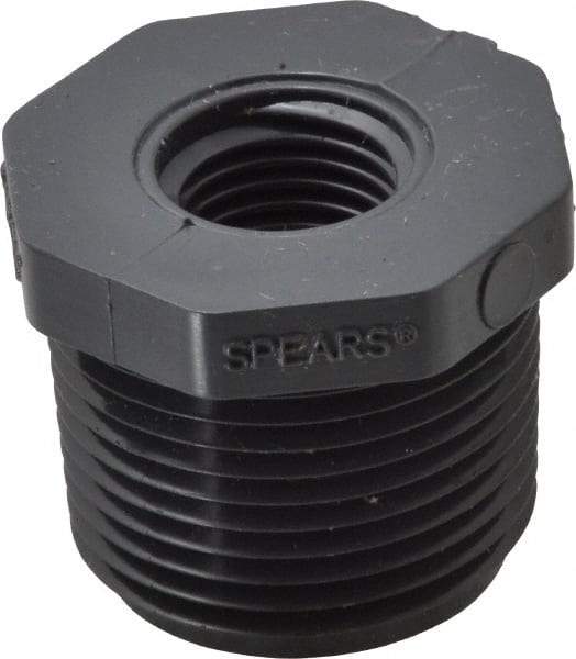 Value Collection - 3/4 x 1/4" PVC Plastic Pipe Reducer Bushing - Schedule 80, MIPT x FIPT End Connections - Industrial Tool & Supply