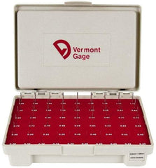 Vermont Gage - 55 Piece, 0.2-1.28 mm Diameter Plug and Pin Gage Set - Plus 0.01 mm Tolerance, Class ZZ - Industrial Tool & Supply