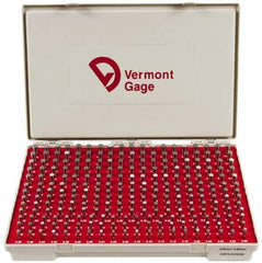 Vermont Gage - 250 Piece, 5-9.98 mm Diameter Plug and Pin Gage Set - Plus 0.01 mm Tolerance, Class ZZ - Industrial Tool & Supply