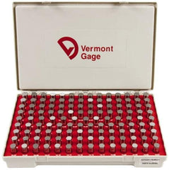 Vermont Gage - 125 Piece, 14.01-16.49 mm Diameter Plug and Pin Gage Set - Plus 0.01 mm Tolerance, Class ZZ - Industrial Tool & Supply
