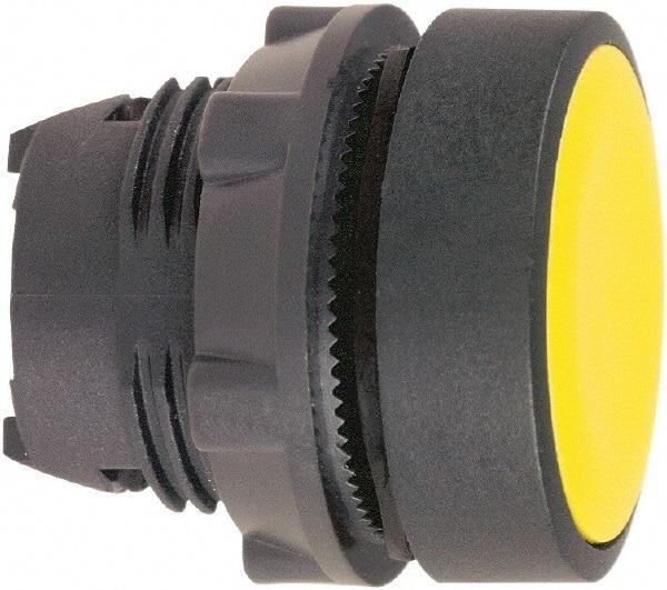 Schneider Electric - 22mm Mount Hole, Flush, Pushbutton Switch Only - Round, Yellow Pushbutton, Nonilluminated, Momentary (MO) - Industrial Tool & Supply