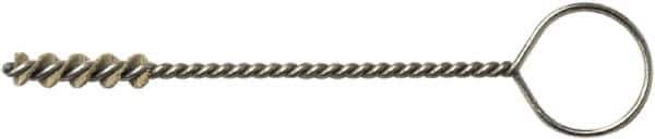 Weiler - 6.6mm Diam Helical Nylon Tube Brush - Single Spiral, 0.012" Filament Diam, 1" Brush Length, 5" OAL, 0.115" Diam Galvanized Steel Shank - Industrial Tool & Supply