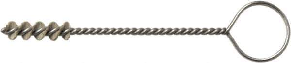 Weiler - 8.3mm Diam Helical Nylon Tube Brush - Single Spiral, 0.012" Filament Diam, 1" Brush Length, 5" OAL, 0.115" Diam Galvanized Steel Shank - Industrial Tool & Supply
