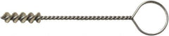 Weiler - 8.3mm Diam Helical Nylon Tube Brush - Single Spiral, 0.012" Filament Diam, 1" Brush Length, 5" OAL, 0.115" Diam Galvanized Steel Shank - Industrial Tool & Supply