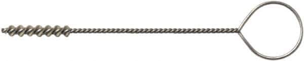 Weiler - 4.8mm Diam Helical Nylon Tube Brush - Single Spiral, 0.012" Filament Diam, 1" Brush Length, 5" OAL, 0.087" Diam Galvanized Steel Shank - Industrial Tool & Supply