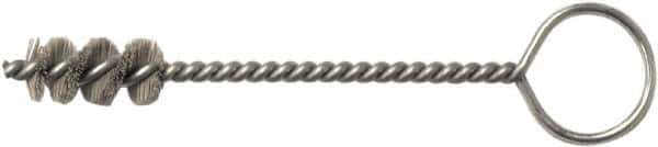 Weiler - 13.1mm Diam Helical Nylon Tube Brush - Single Spiral, 0.012" Filament Diam, 1" Brush Length, 5" OAL, 0.194" Diam Galvanized Steel Shank - Industrial Tool & Supply