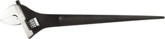 Paramount - 1-11/16" Jaw Capacity, 15" Spud Handle Adjustable Wrench - Chrome Vanadium Steel, Black Finish - Industrial Tool & Supply