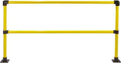 Hollaender - 8' Long x 42" High, Steel & Aluminum Straight Railing - 1.9" Pipe, Includes 2 Sub Assembled Posts, 2 Horizontal Rails, Bag with 2 Flanges, Instructions, Assembly Tool - Industrial Tool & Supply
