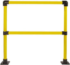 Hollaender - 4' Long x 42" High, Steel Straight Railing - 1.9" Pipe, Includes 2 Sub Assembled Posts, 2 Horizontal Rails, Bag with 2 Flanges, Instructions, Assembly Tool - Industrial Tool & Supply