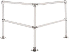 Hollaender - 4' Long x 42" High, Aluminum Corner Section - 1.9" Pipe, Includes 3 Sub Assembled Posts, 4 Horizontal Rails, Bag with 3 Flanges, Instructions, Assembly Tool - Industrial Tool & Supply