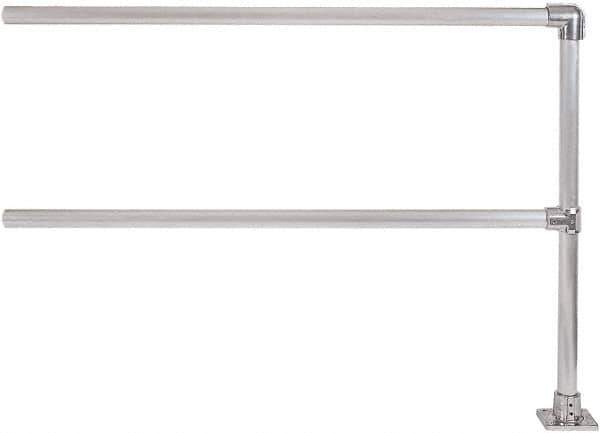 Hollaender - 6' Long x 6-1/2" High, Aluminum Extension Railing - 1.9" Pipe, Includes Sub Assembled Post, 2 Horizontal Rails, Bag with 1 Flange, Instructions, Assembly Tool - Industrial Tool & Supply